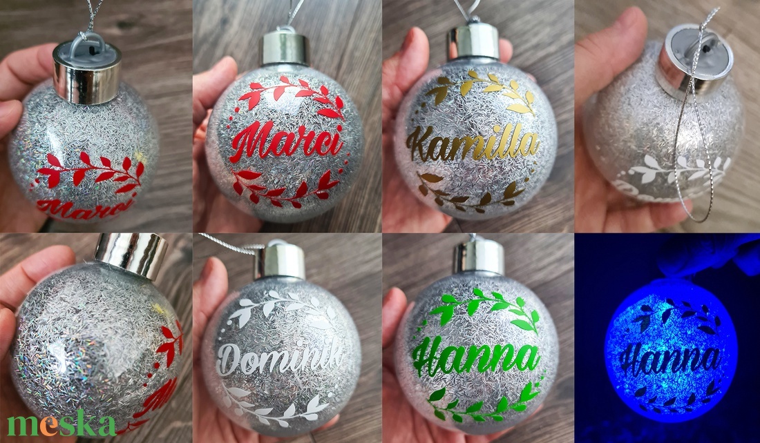Színváltós névre szóló karácsonyi gömb/karácsonyi dísz - karácsony - karácsonyi lakásdekoráció - karácsonyfadíszek - Meska.hu