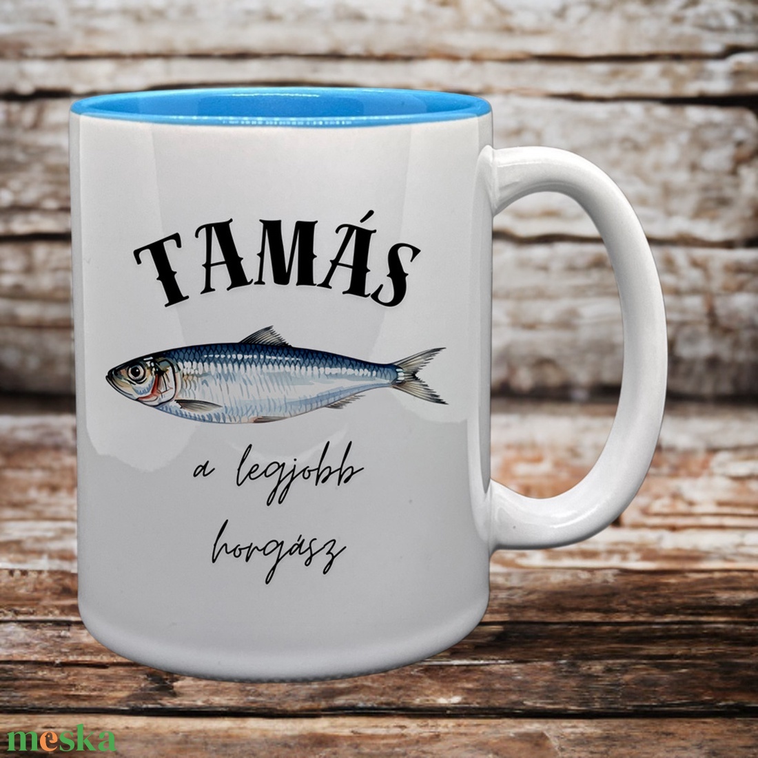 Lejobb horgász bögre egyedi névvel - otthon & életmód - konyhafelszerelés, tálalás - tálalás - bögre & csésze - Meska.hu