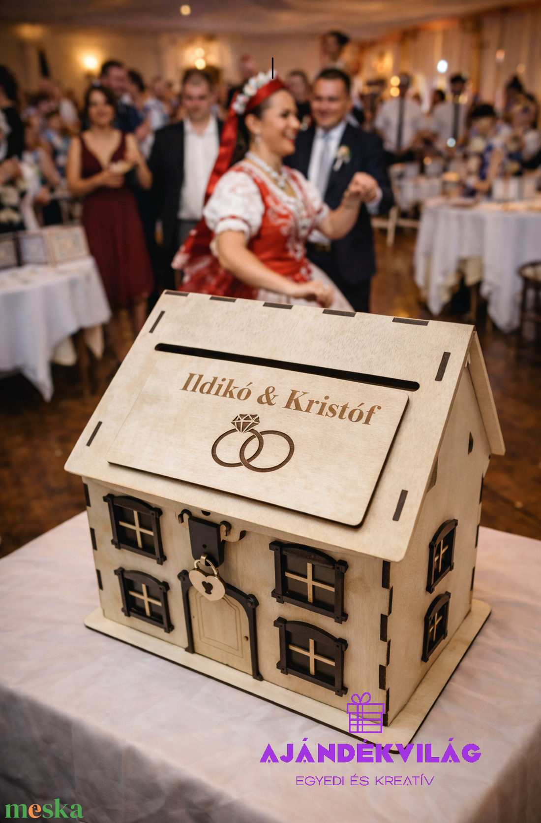 Menyecsketánc pénzgyűjtő házikó - esküvő - emlék & ajándék - doboz - Meska.hu