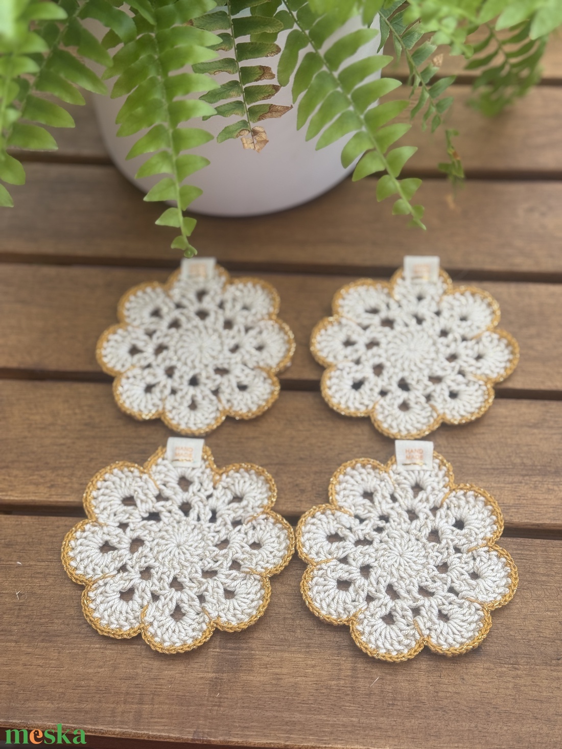 Horgolt poháralátét(4db) - otthon & életmód - dekoráció - asztal és polc dekoráció - horgolt & csipketerítő - Meska.hu