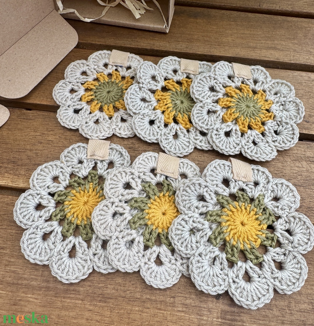 Horgolt poháralátét(6db)u - otthon & életmód - dekoráció - asztal és polc dekoráció - horgolt & csipketerítő - Meska.hu