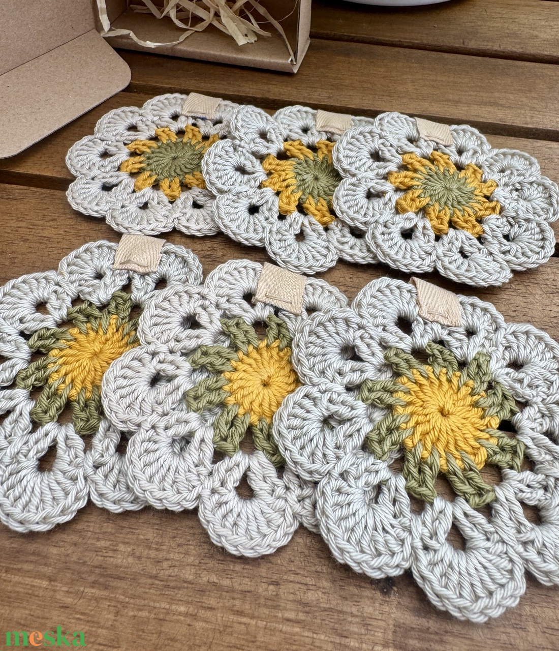 Horgolt poháralátét(6db)u - otthon & életmód - dekoráció - asztal és polc dekoráció - horgolt & csipketerítő - Meska.hu
