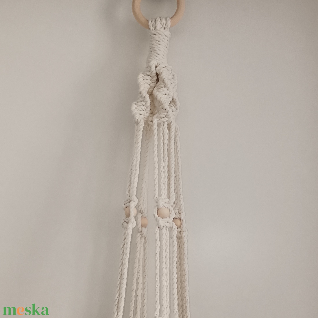 Makramé virágtartó - közepes - otthon & életmód - dekoráció - virágdísz és tartó - virágtartó - Meska.hu