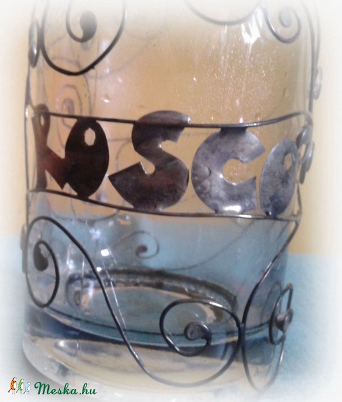 Egyedi dróttal díszített pálinkás üveg :) -  - Meska.hu