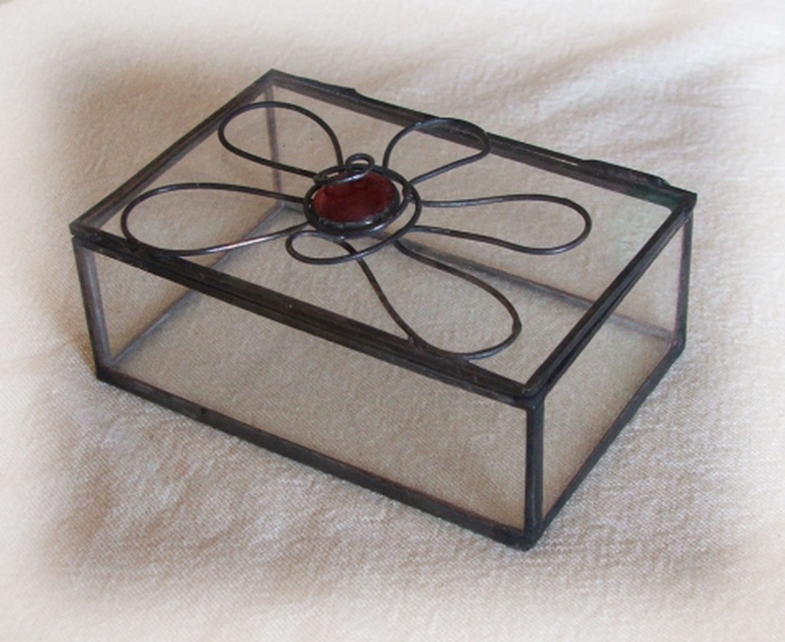 Virágos Tiffany ékszerdoboz -  - Meska.hu