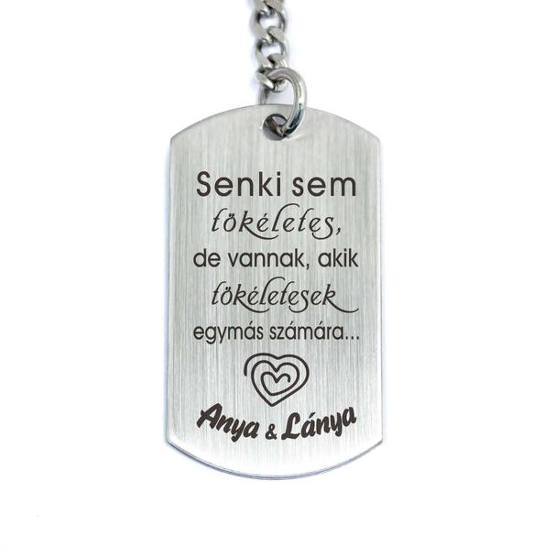Tökéletes anya és lánya acél medálos kulcstartó - táska & tok - kulcstartó & táskadísz - kulcstartó - Meska.hu