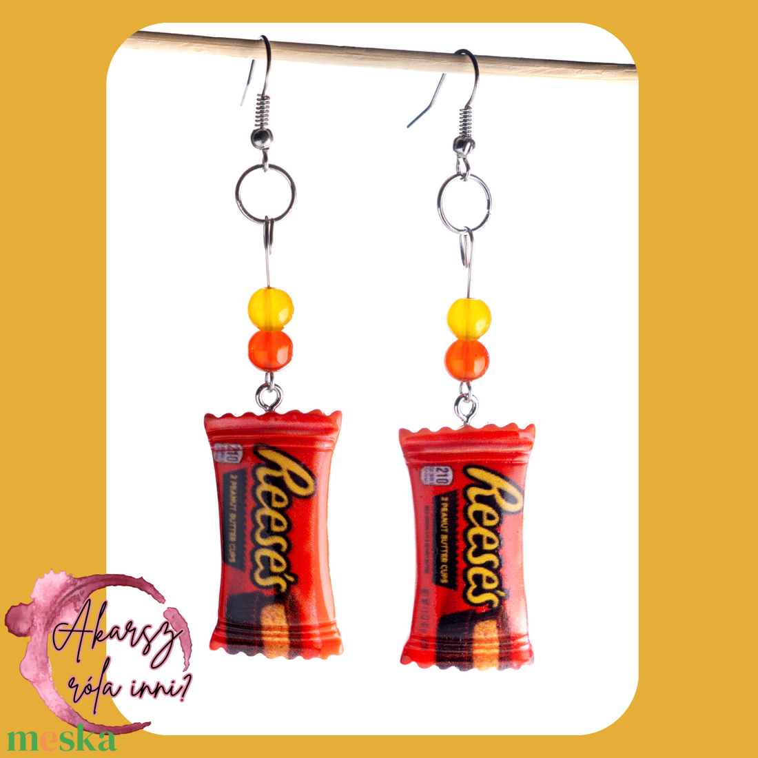 Reese's lógós fülbevaló - ékszer - fülbevaló - lógó fülbevaló - Meska.hu Reese's lógós fülbevaló - ékszer - fülbevaló - lógó fülbevaló - Meska.hu