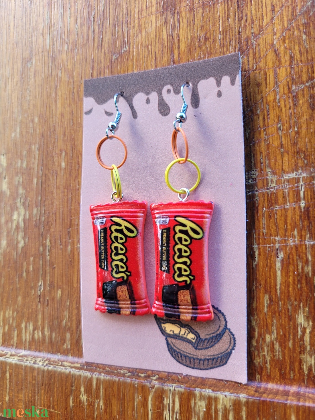 Reese's lógós fülbevaló - ékszer - fülbevaló - lógó fülbevaló - Meska.hu