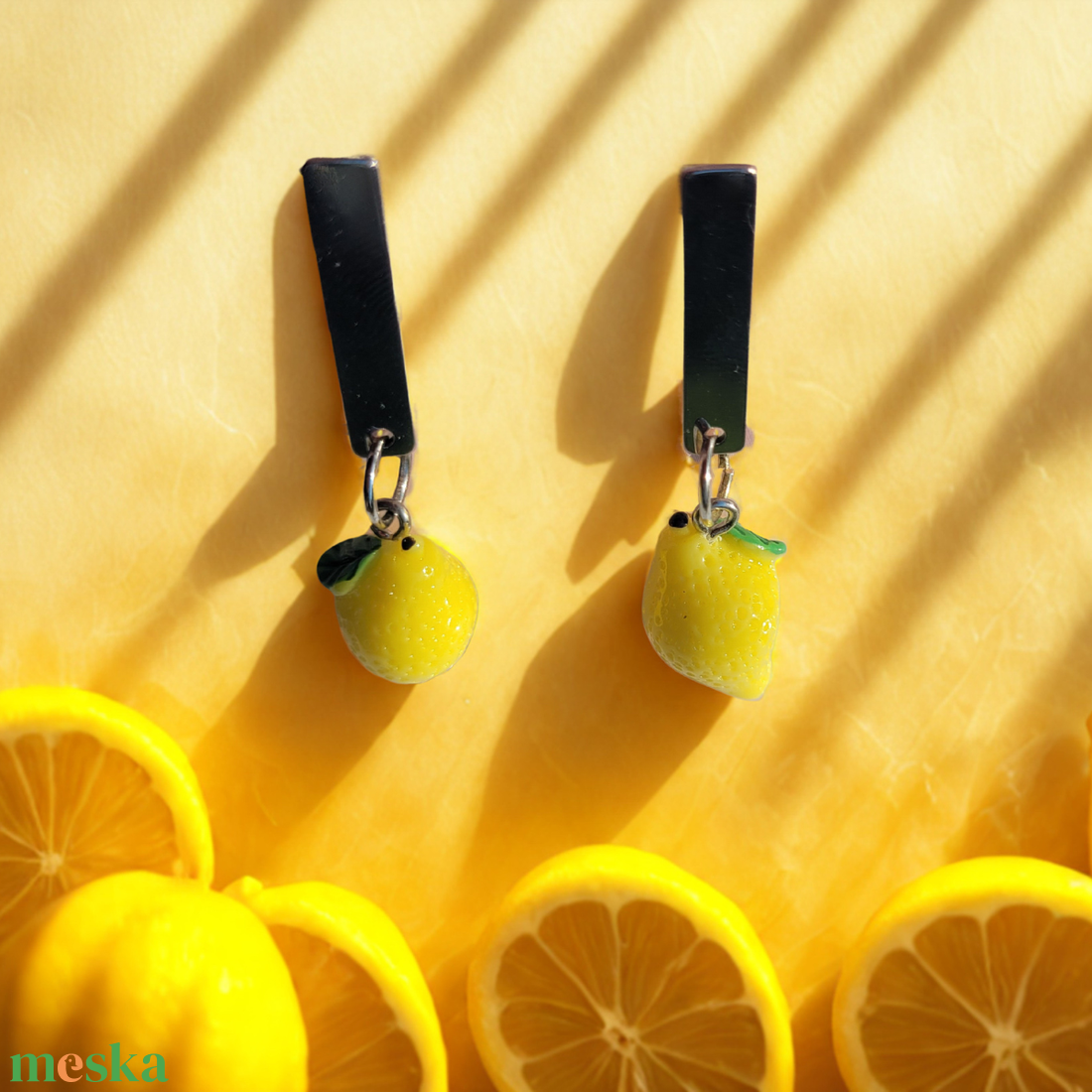 Savanykás Szerelem - citrom fülbevaló - ékszer - fülbevaló - lógó fülbevaló - Meska.hu