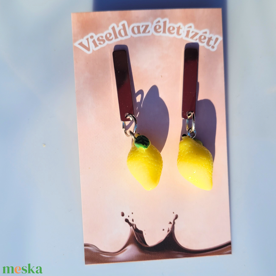Savanykás Szerelem - citrom fülbevaló - ékszer - fülbevaló - lógó fülbevaló - Meska.hu