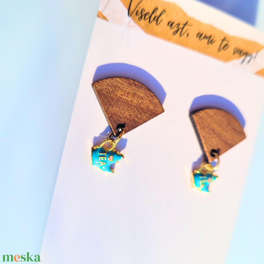 Tea és Fa Harmónia Fülbevaló - ékszer - fülbevaló - lógó fülbevaló - Meska.hu