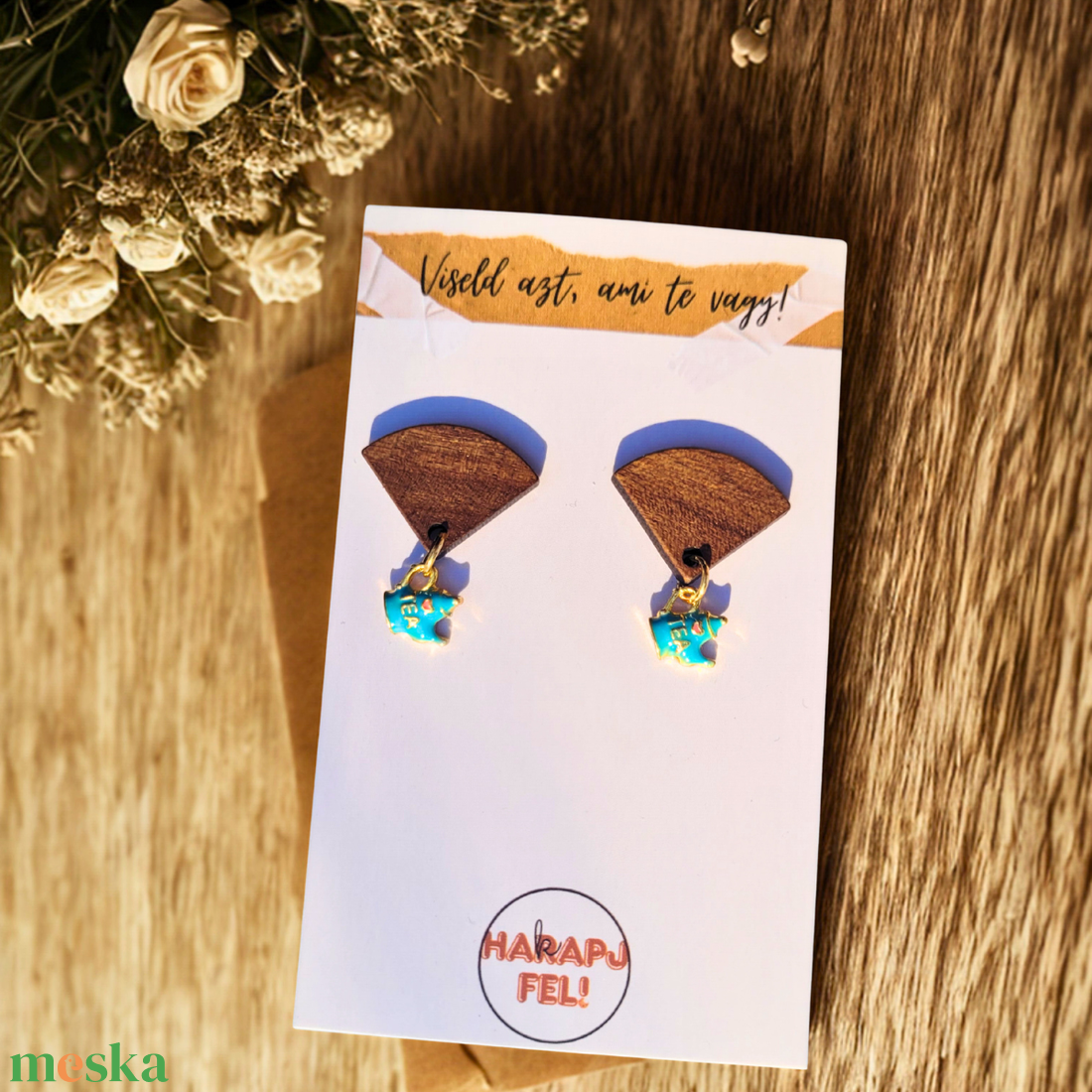 Tea és Fa Harmónia Fülbevaló - ékszer - fülbevaló - lógó fülbevaló - Meska.hu