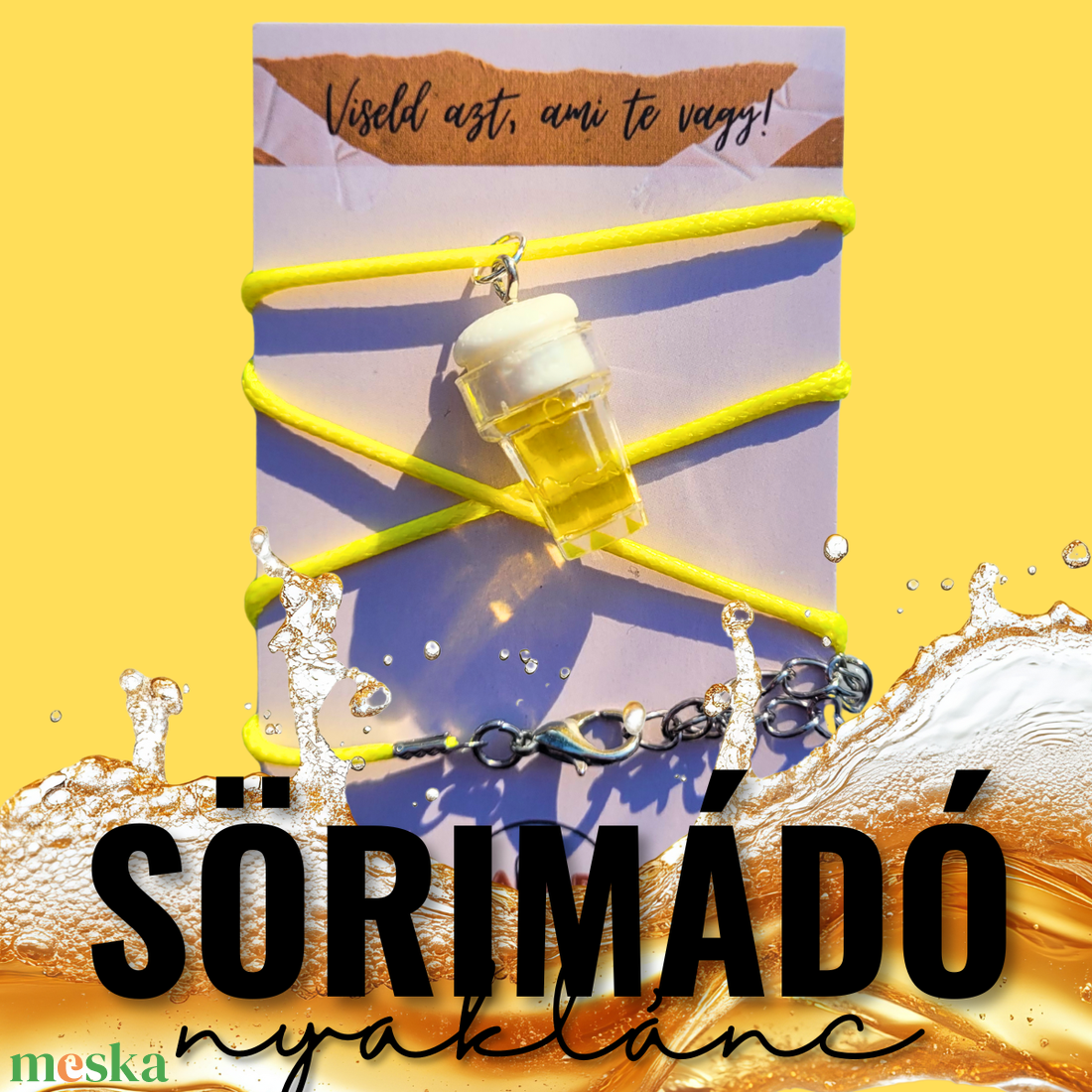 Mini sör, max jókedv nyaklánc - ékszer - nyaklánc - medálos nyaklánc - Meska.hu