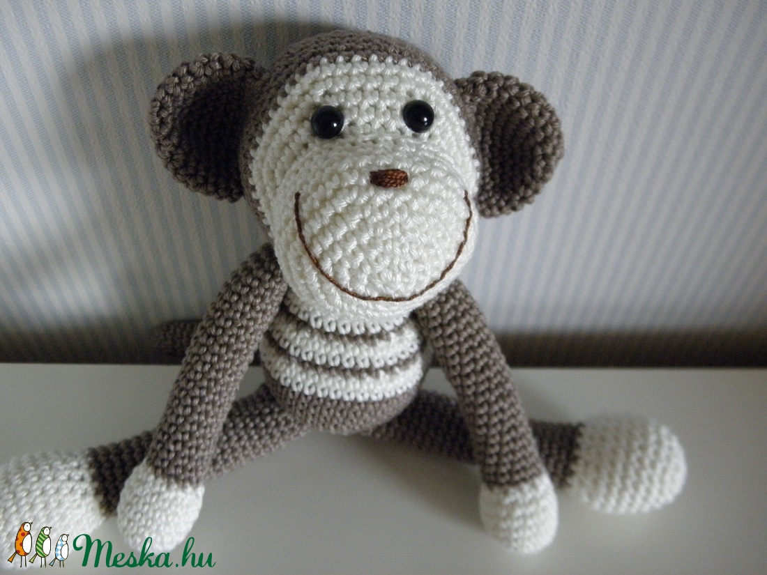 Horgolt majom - játék & sport - plüssállat & játékfigura - majom - Meska.hu