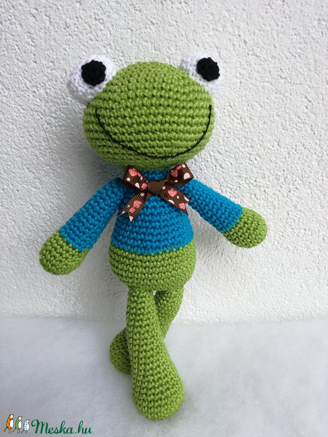 Horgolt béka - játék & sport - plüssállat & játékfigura - béka - Meska.hu