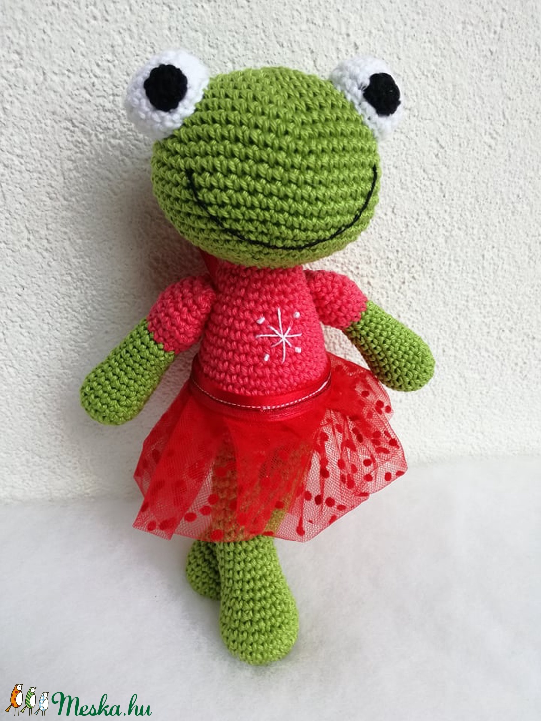 Horgolt béka - játék & sport - plüssállat & játékfigura - béka - Meska.hu