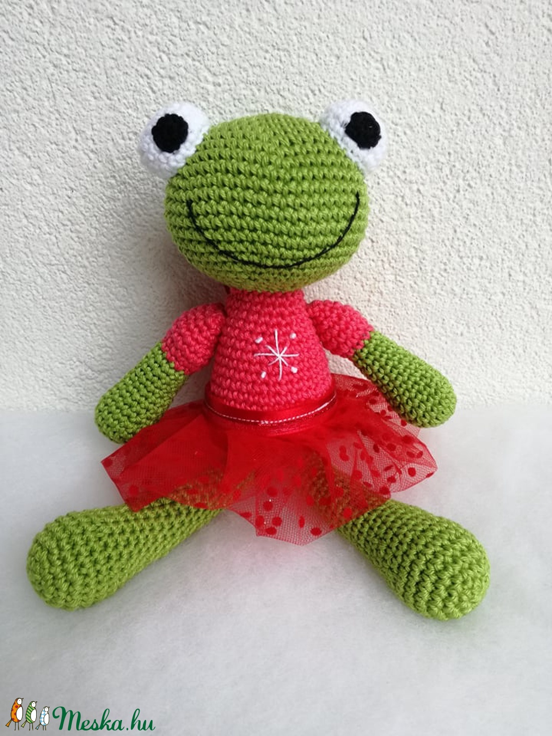 Horgolt béka - játék & sport - plüssállat & játékfigura - béka - Meska.hu