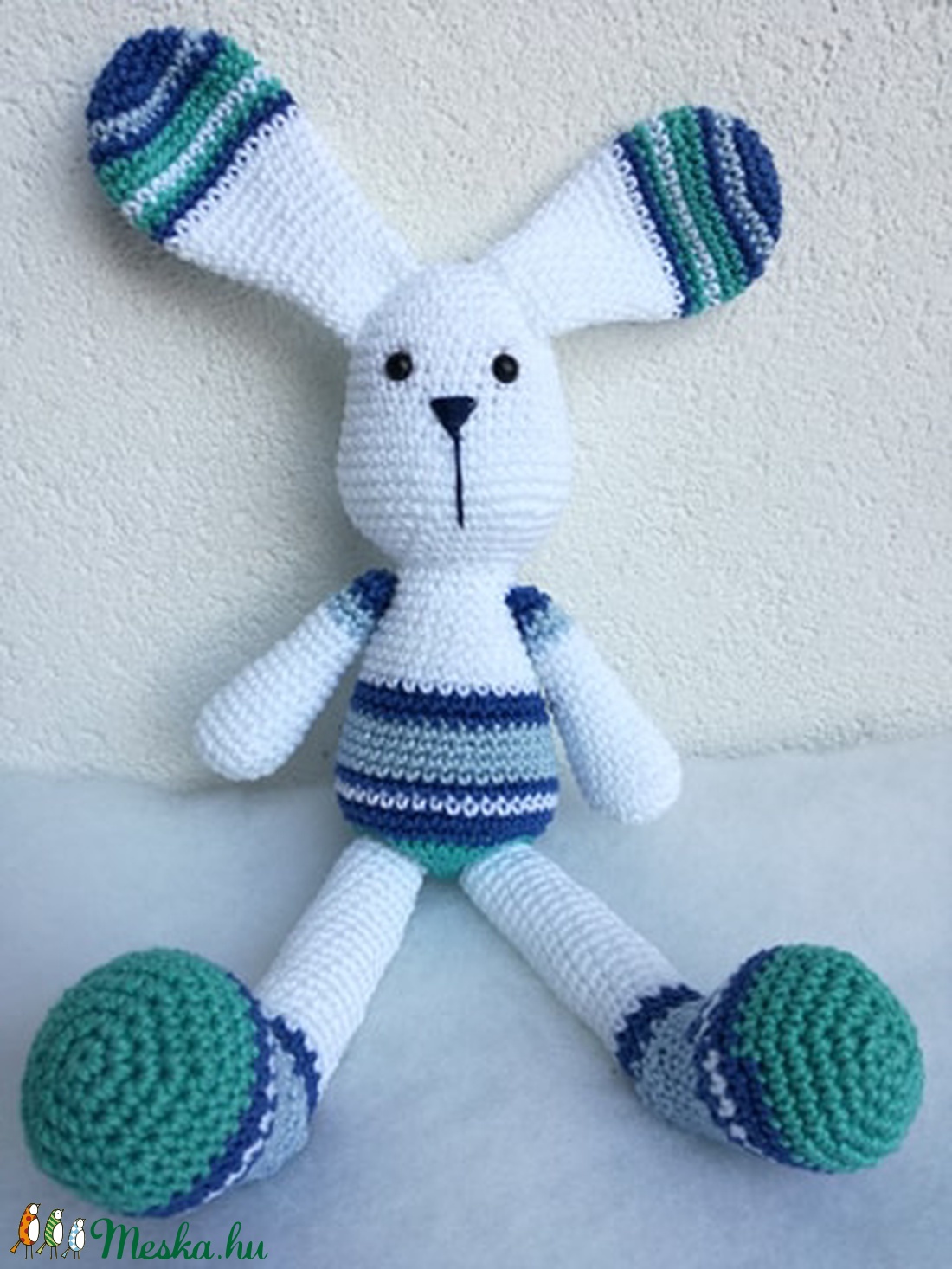 Csíkos nyuszi - játék & sport - plüssállat & játékfigura - nyuszi - Meska.hu