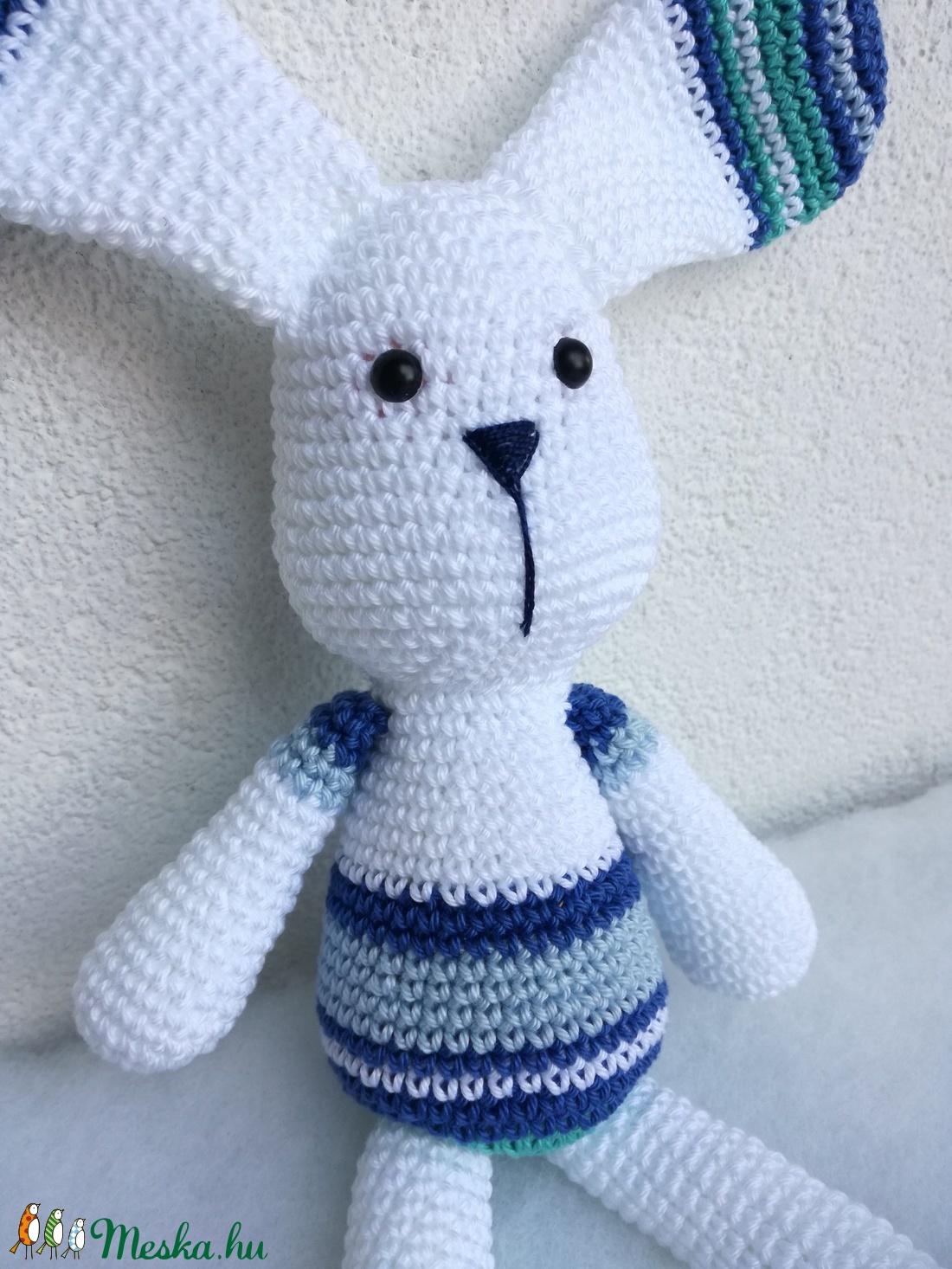 Csíkos nyuszi - játék & sport - plüssállat & játékfigura - nyuszi - Meska.hu