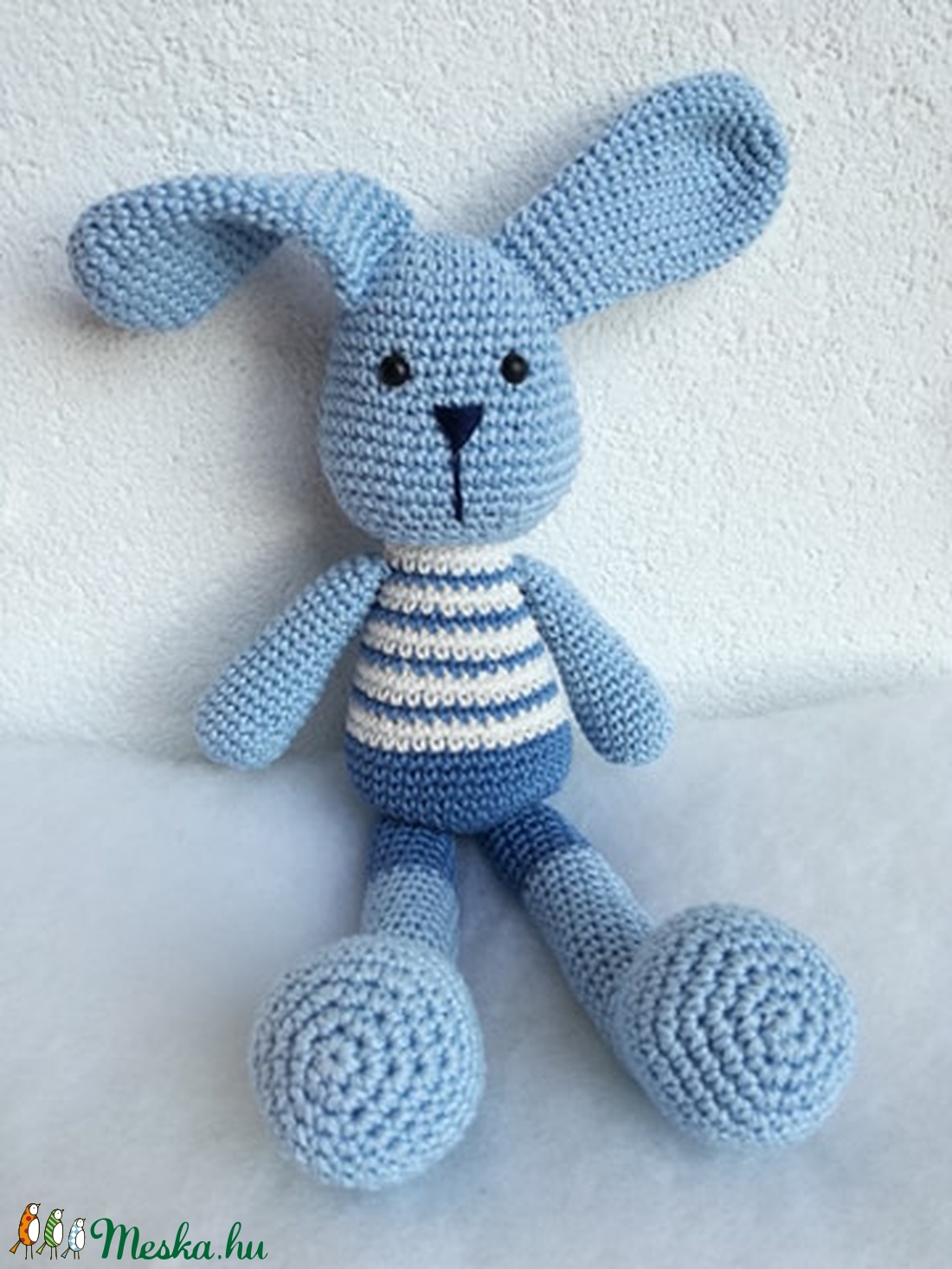 Nyuszi csíkos pólóban - játék & sport - plüssállat & játékfigura - nyuszi - Meska.hu