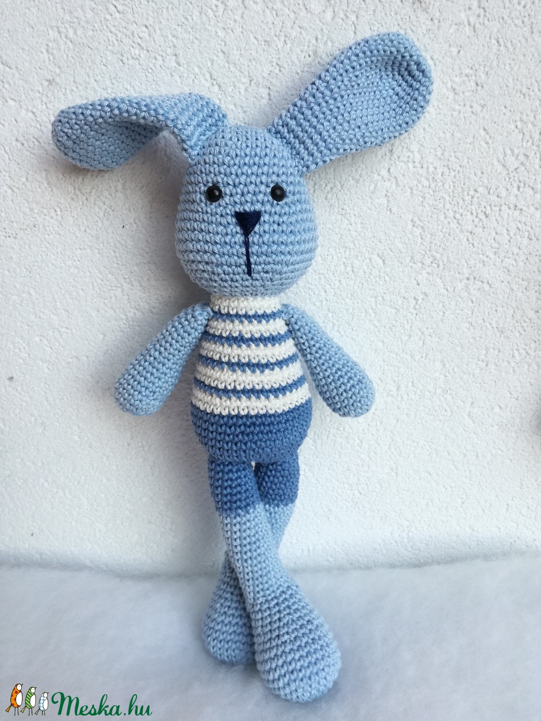 Nyuszi csíkos pólóban - játék & sport - plüssállat & játékfigura - nyuszi - Meska.hu