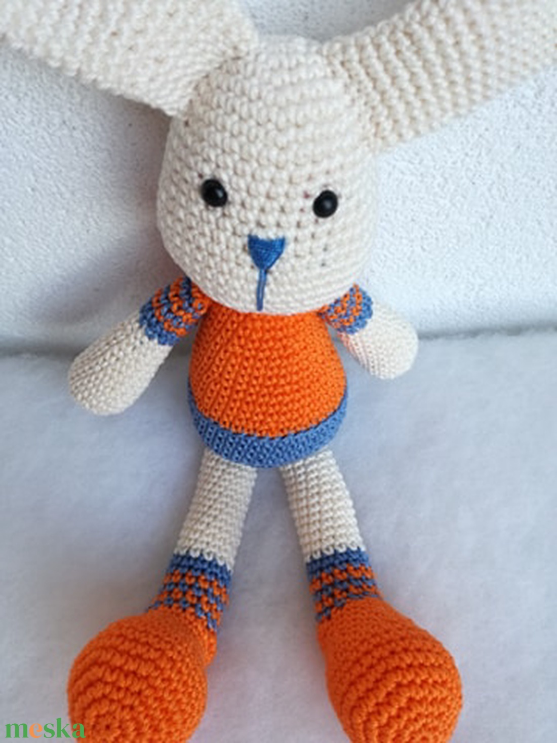 Nyuszi narancs-kék - játék & sport - plüssállat & játékfigura - nyuszi - Meska.hu