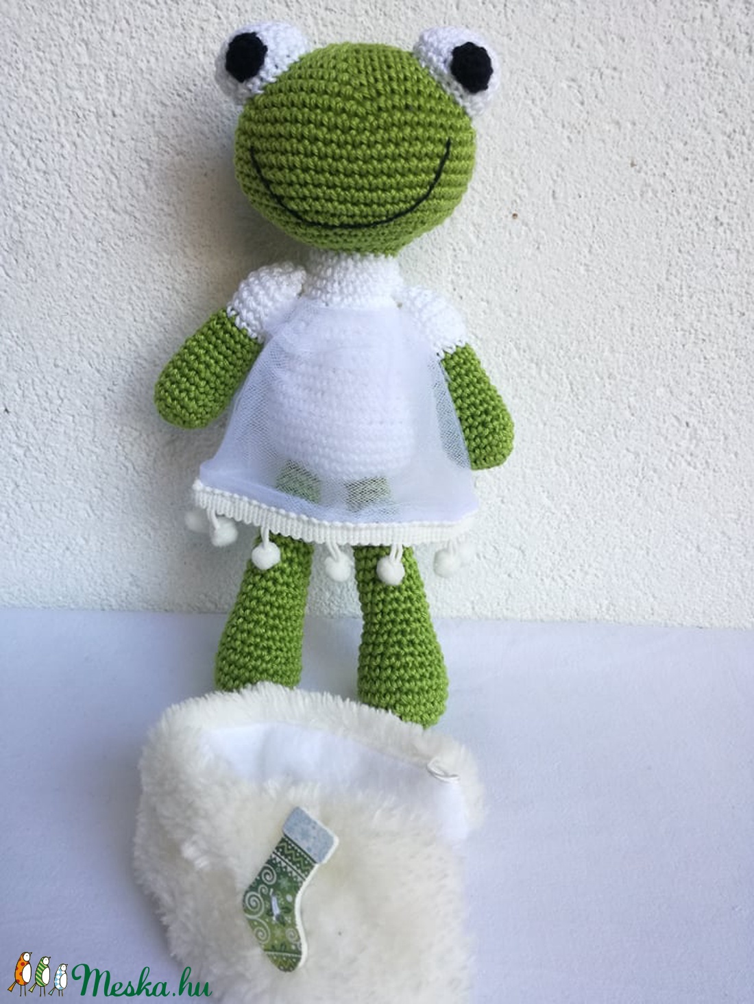 Horgolt béka - játék & sport - plüssállat & játékfigura - béka - Meska.hu