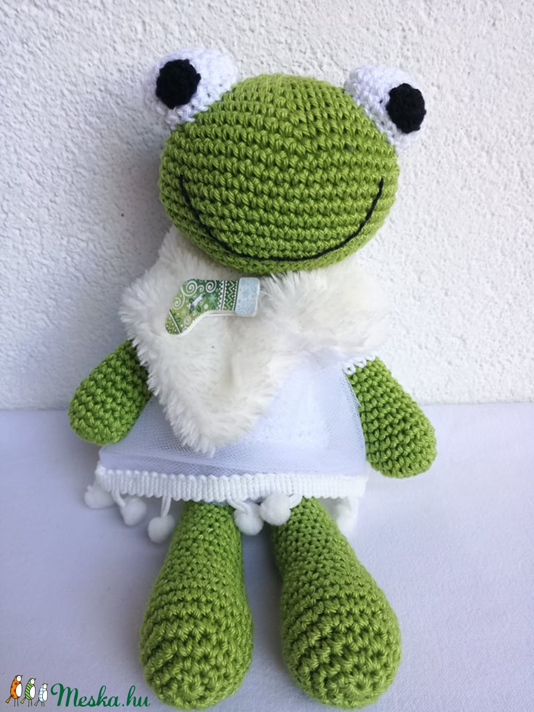 Horgolt béka - játék & sport - plüssállat & játékfigura - béka - Meska.hu