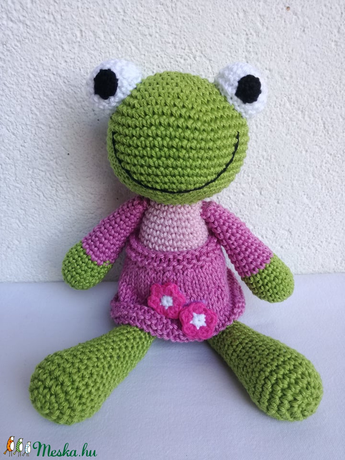 Békalány virágos szoknyában - játék & sport - plüssállat & játékfigura - béka - Meska.hu