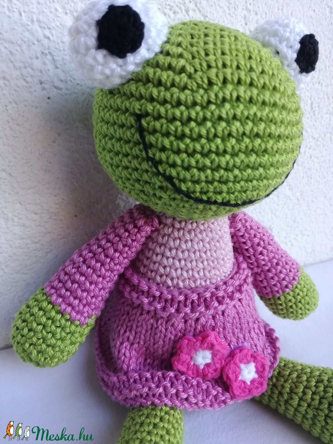 Békalány virágos szoknyában - játék & sport - plüssállat & játékfigura - béka - Meska.hu