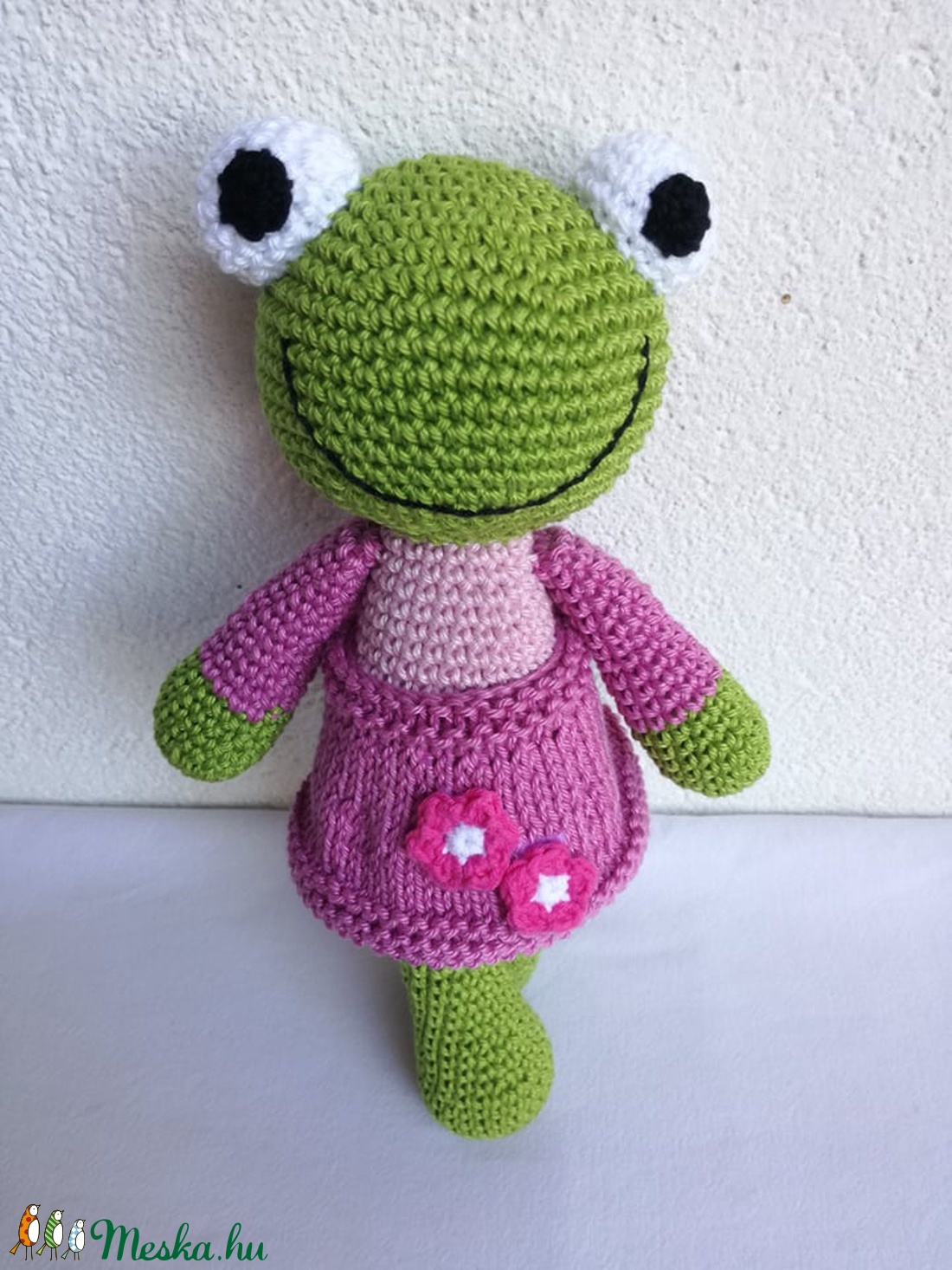 Békalány virágos szoknyában - játék & sport - plüssállat & játékfigura - béka - Meska.hu