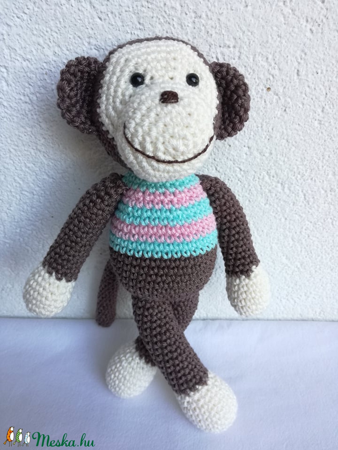 Horgolt kismajom - játék & sport - plüssállat & játékfigura - majom - Meska.hu