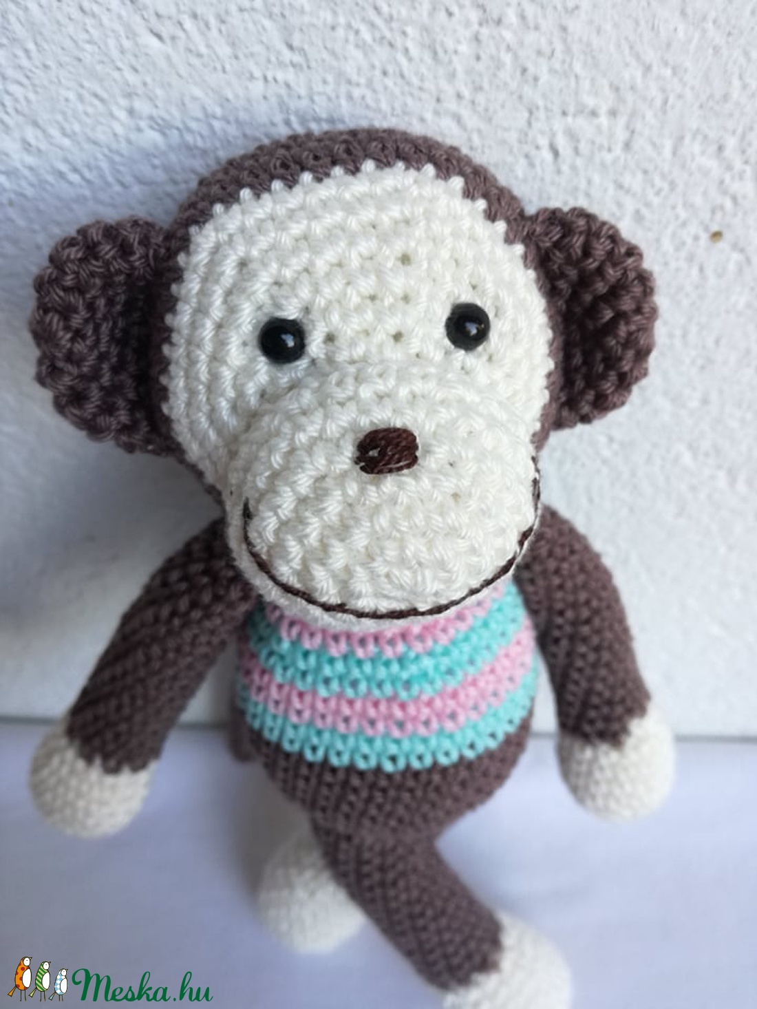 Horgolt kismajom - játék & sport - plüssállat & játékfigura - majom - Meska.hu