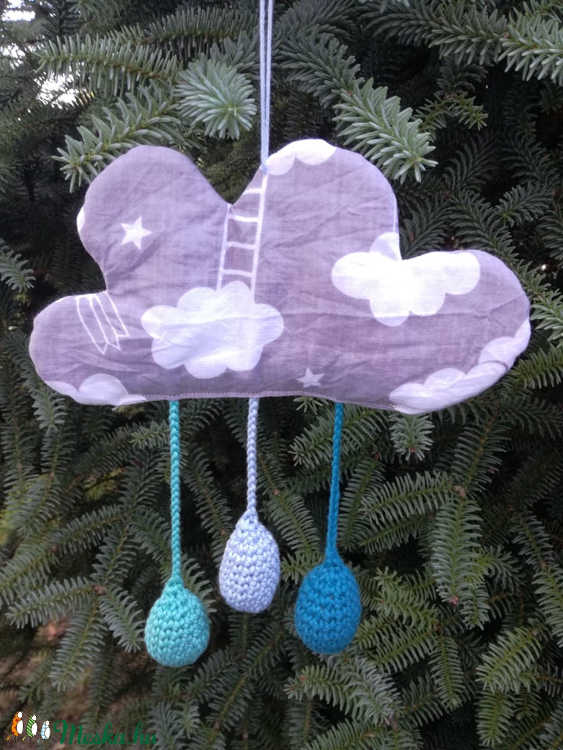 Esőfelhő dekoráció babaszobába - otthon & életmód - babaszoba, gyerekszoba - babaszoba dekoráció - Meska.hu