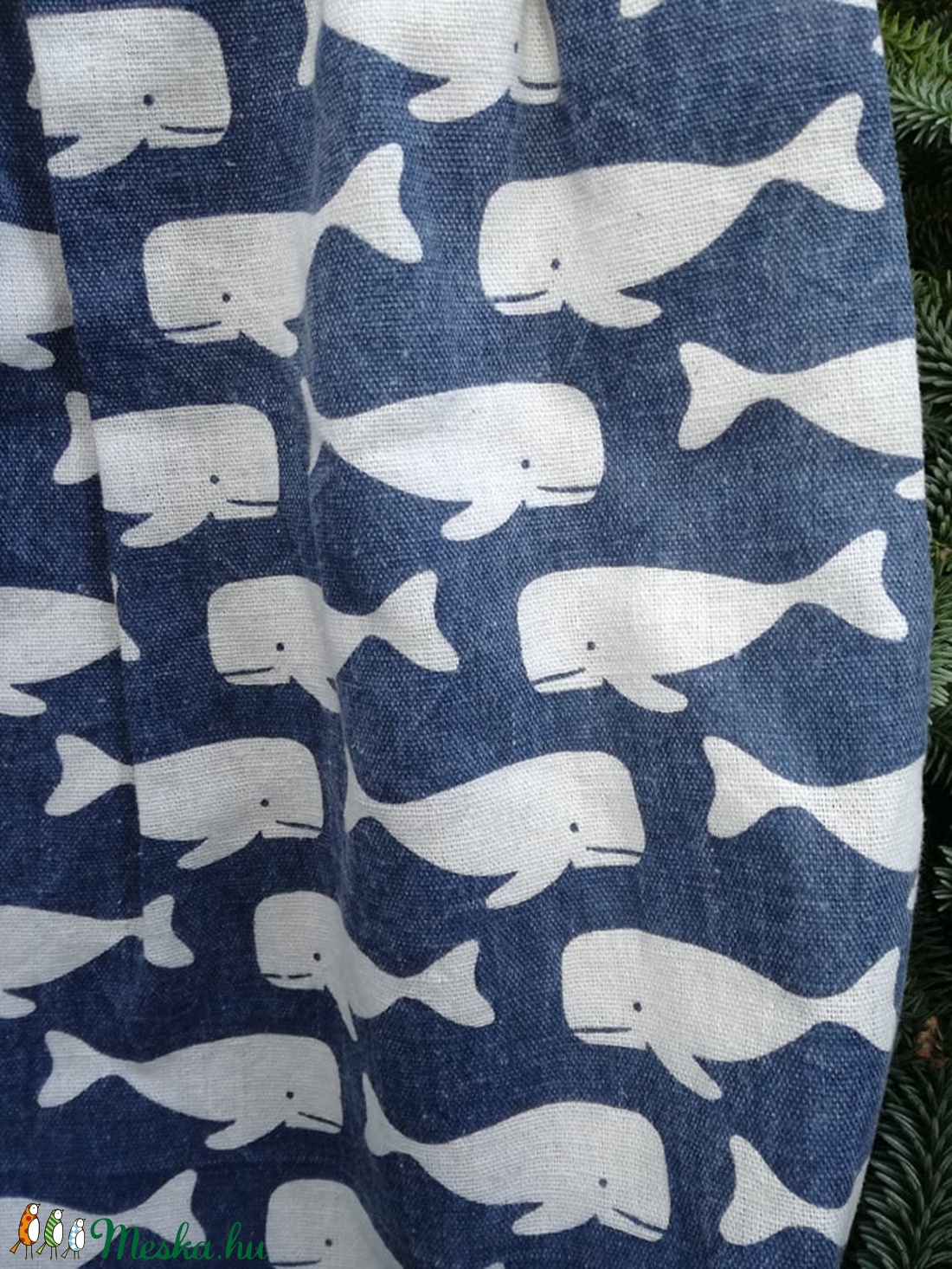 Vászontáska bálnamintás anyagból - táska & tok - kézitáska & válltáska - kézitáska - Meska.hu