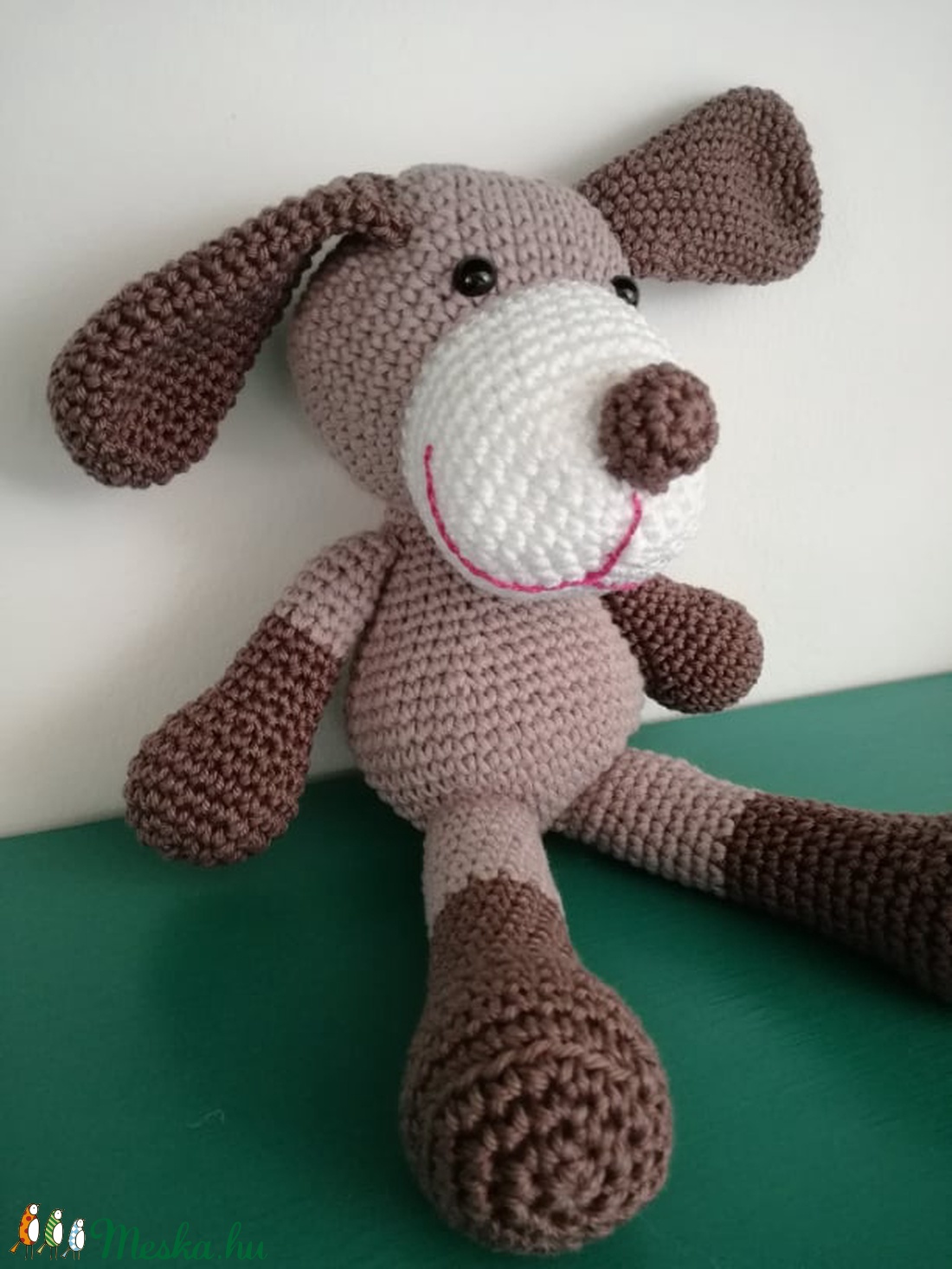 Horgolt lógó fülű kutya - játék & sport - plüssállat & játékfigura - kutya - Meska.hu