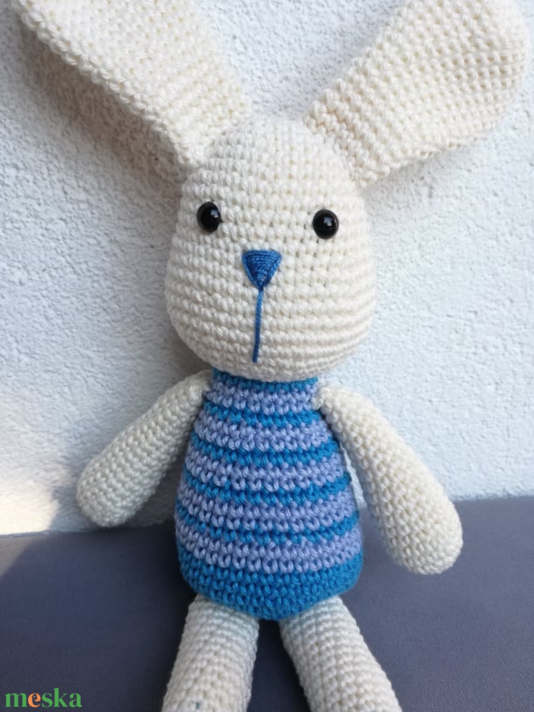 Nyuszi csíkokkal - játék & sport - plüssállat & játékfigura - nyuszi - Meska.hu