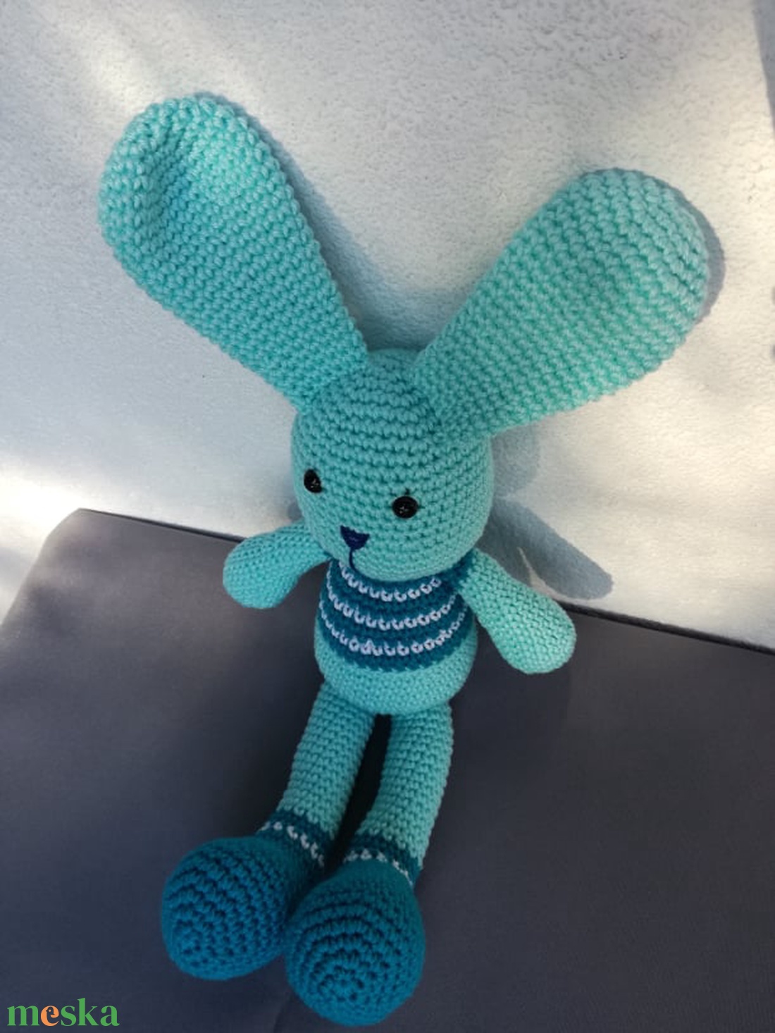 Nyuszi csíkokkal - játék & sport - plüssállat & játékfigura - nyuszi - Meska.hu