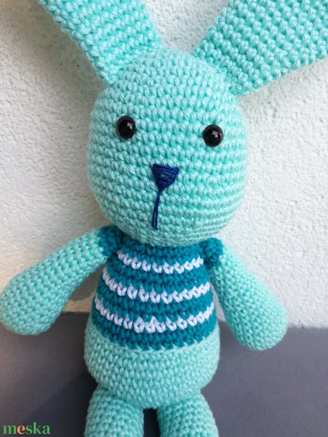 Nyuszi csíkokkal - játék & sport - plüssállat & játékfigura - nyuszi - Meska.hu