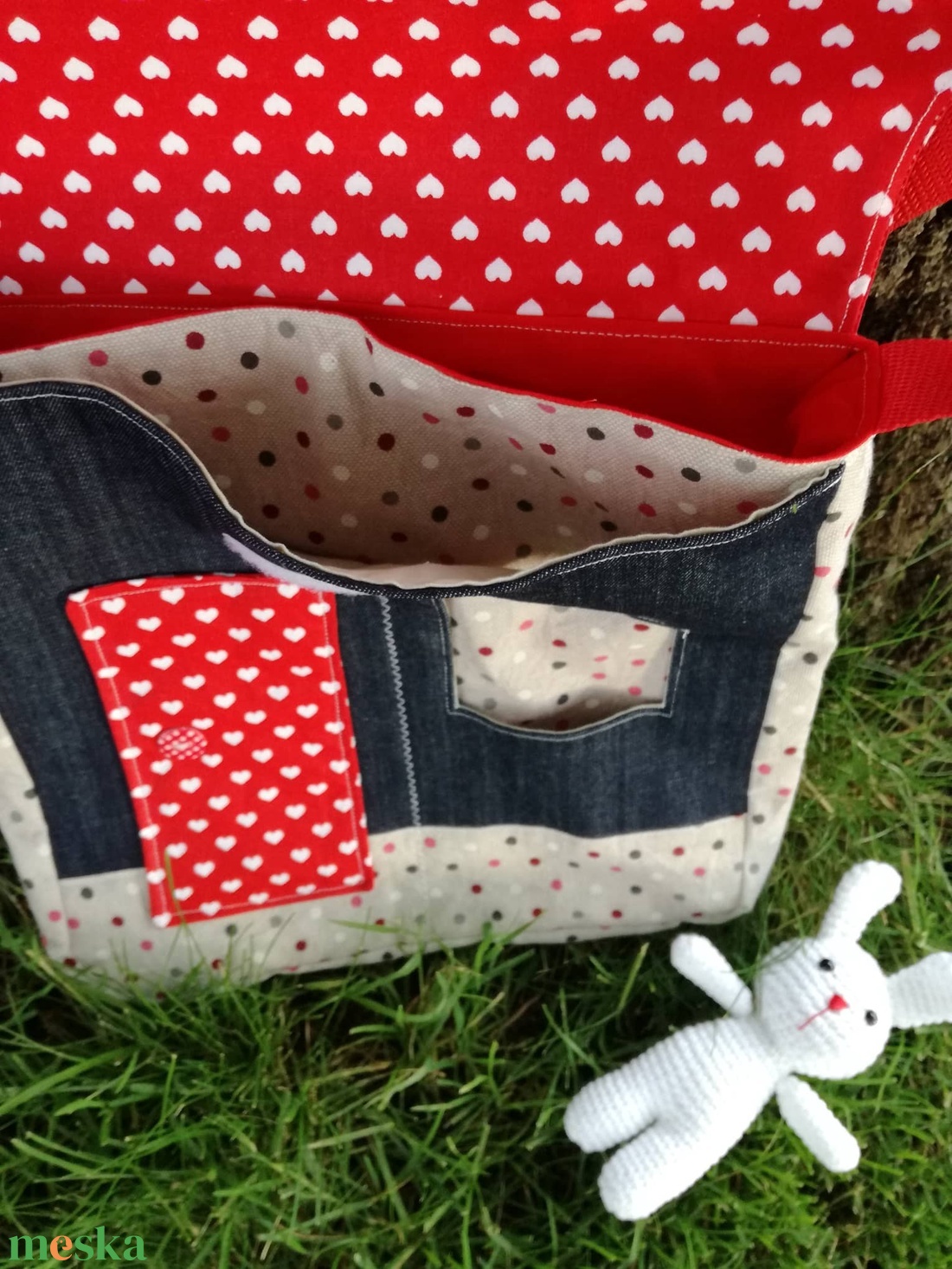 Nyuszi háza (kék) - táska & tok - kézitáska & válltáska - válltáska - Meska.hu