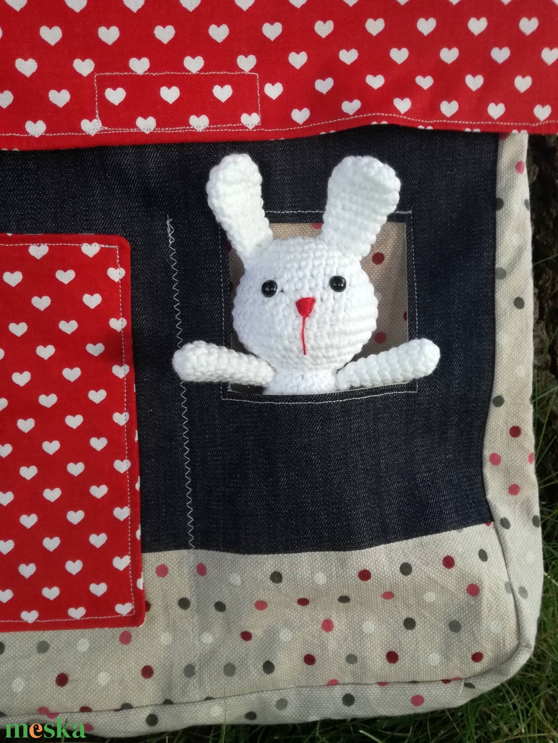 Nyuszi háza (kék) - táska & tok - kézitáska & válltáska - válltáska - Meska.hu