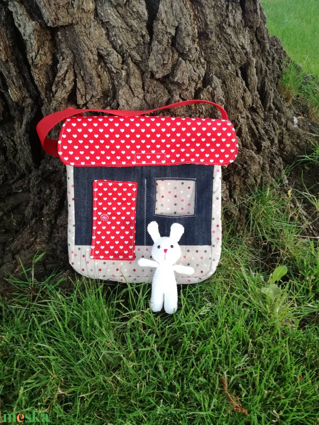 Nyuszi háza (kék) - táska & tok - kézitáska & válltáska - válltáska - Meska.hu