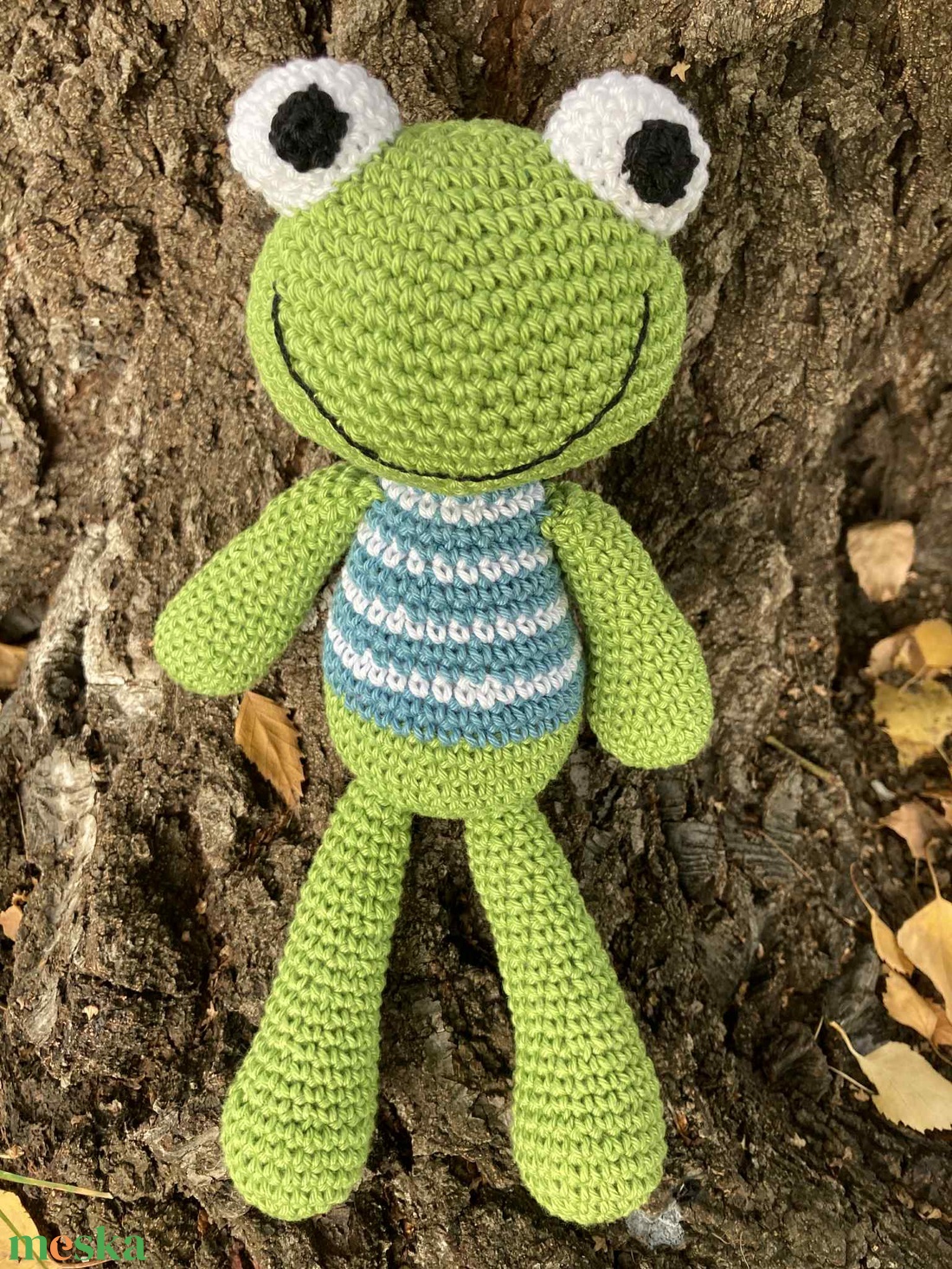 Horgolt béka - játék & sport - plüssállat & játékfigura - béka - Meska.hu