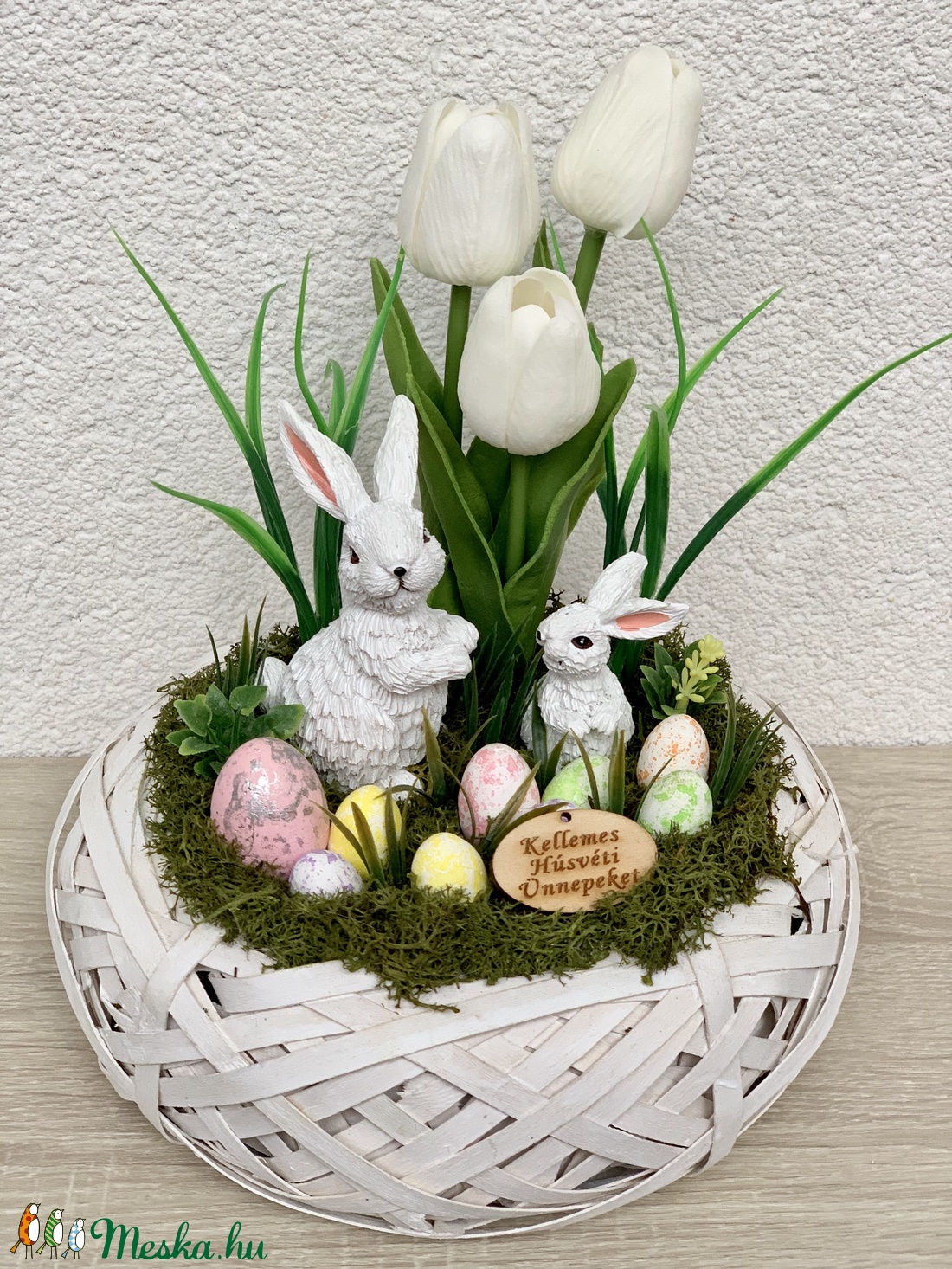 Nyúlanyó, kicsinye és az élethű tulipánokkal - asztaldísz, dekoráció - - Meska.hu Nyúlanyó, kicsinye és az élethű tulipánokkal - asztaldísz, dekoráció - - Meska.hu