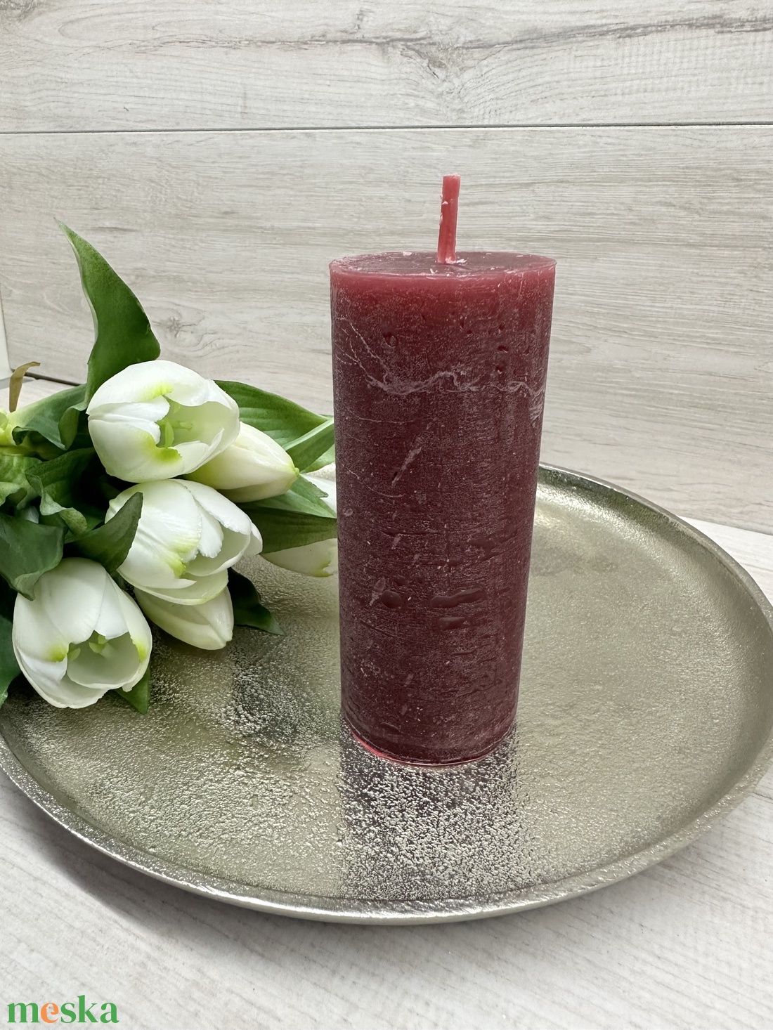 Bordó rusztikus gyertya - kellékek & szerszámok - dekorációs kellékek - dekorációs gyertya - Meska.hu
