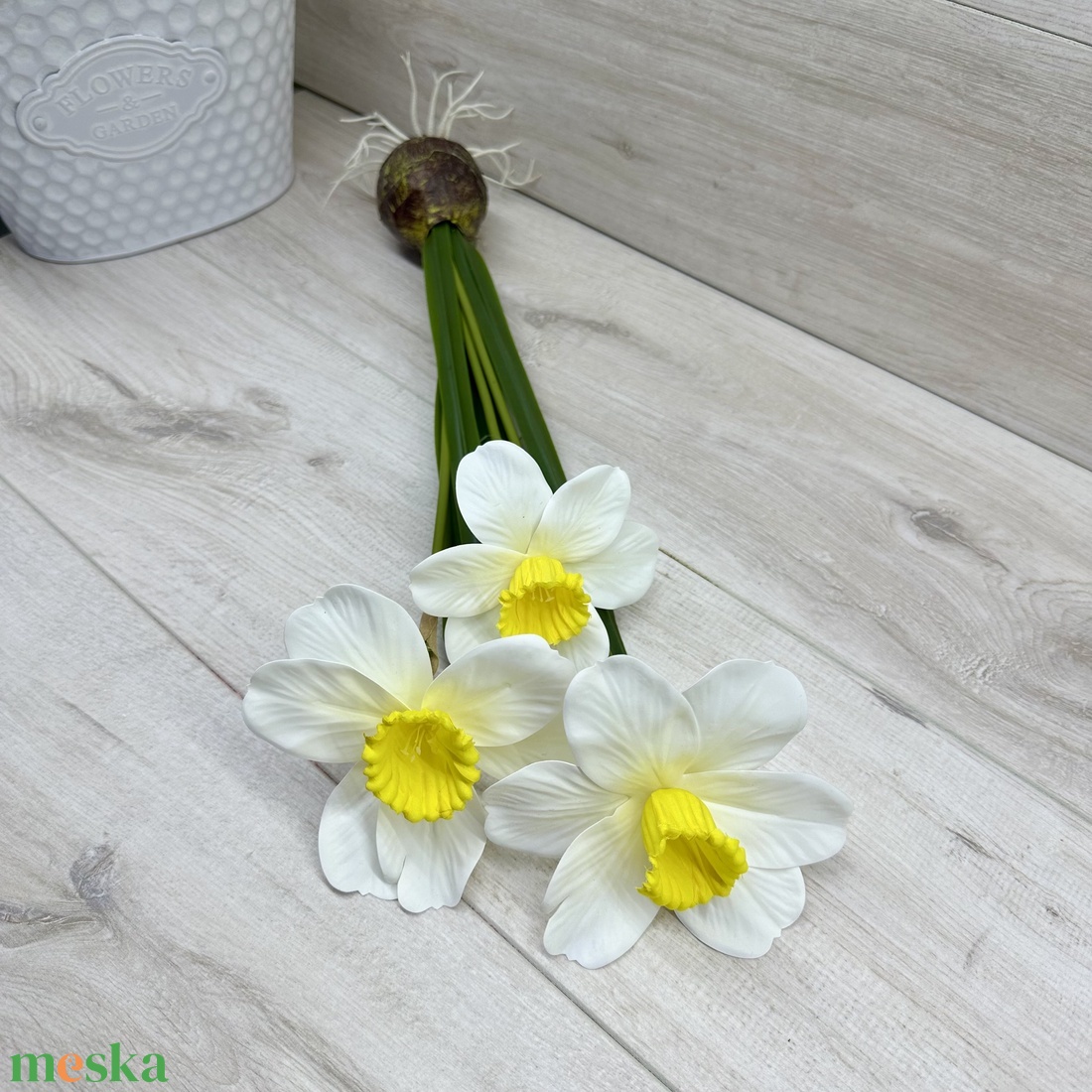 Élethű hagymás nárcisz - fehér - otthon & életmód - dekoráció - Meska.hu