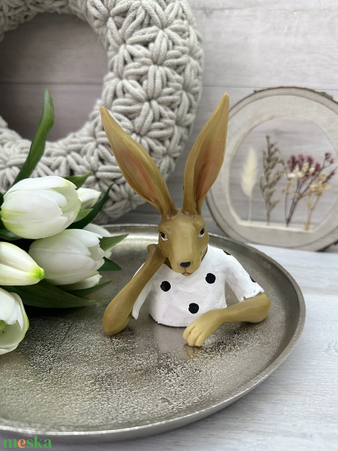 Gondolkodó húsvéti nyuszi - kellékek & szerszámok - dekorációs kellékek - figurák - Meska.hu