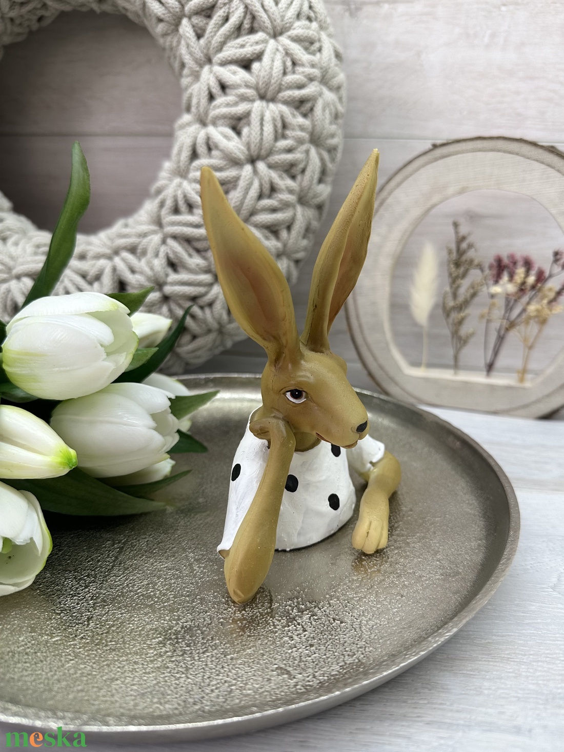 Gondolkodó húsvéti nyuszi - kellékek & szerszámok - dekorációs kellékek - figurák - Meska.hu