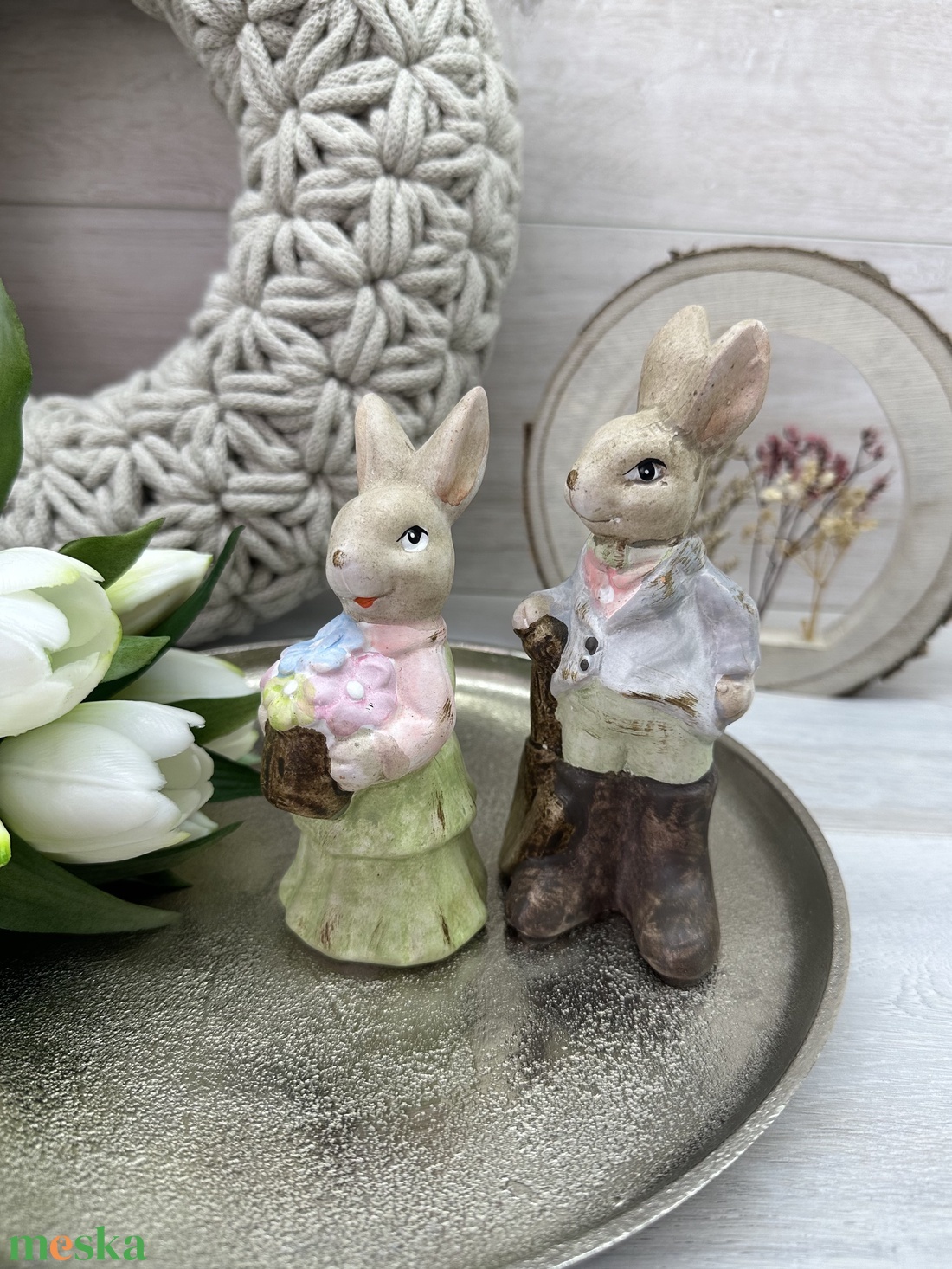 Kertész húsvéti nyuszi házaspár - kellékek & szerszámok - dekorációs kellékek - figurák - Meska.hu Kertész húsvéti nyuszi házaspár - kellékek & szerszámok - dekorációs kellékek - figurák - Meska.hu