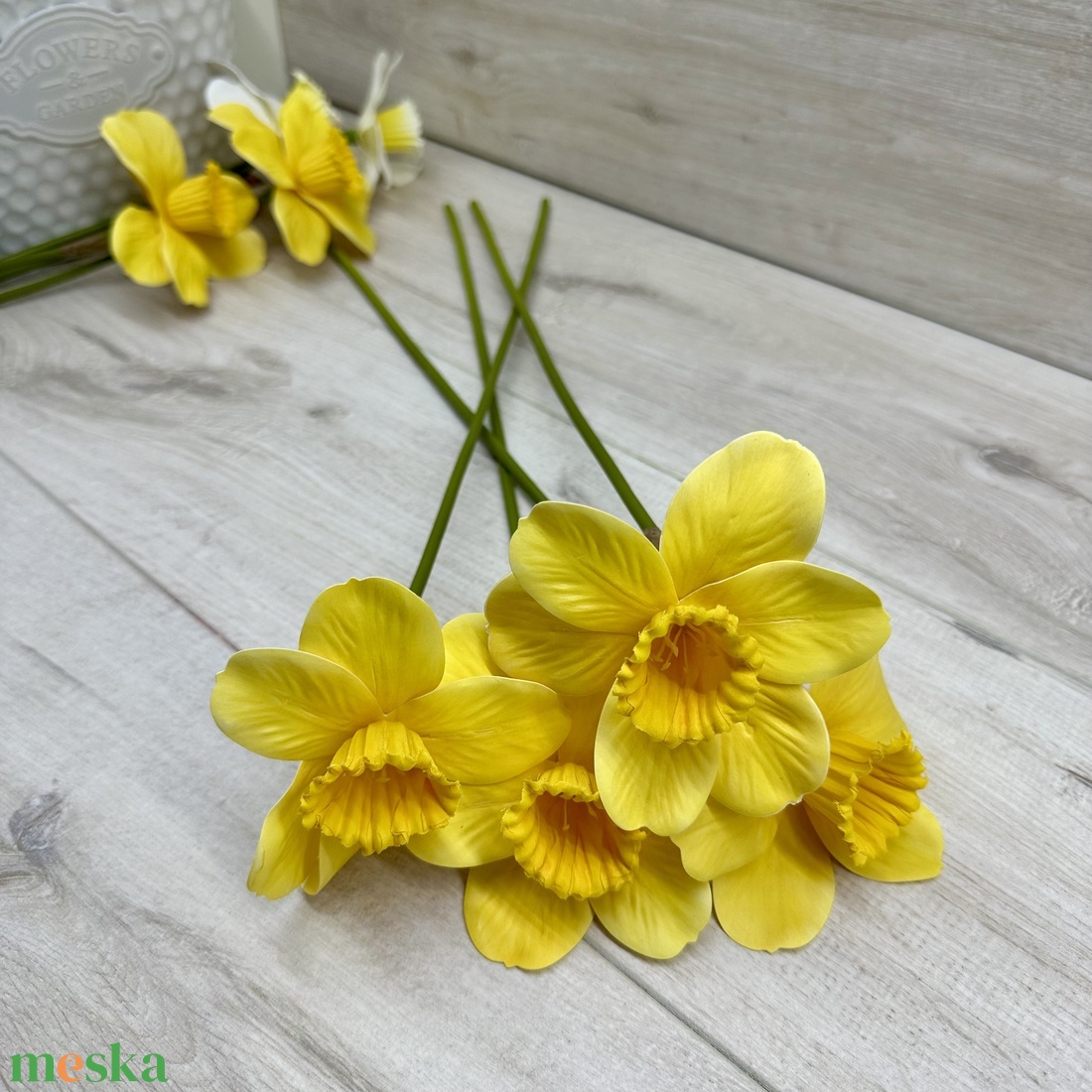 Élethű nárcisz - sötétebb sárga - otthon & életmód - dekoráció - Meska.hu